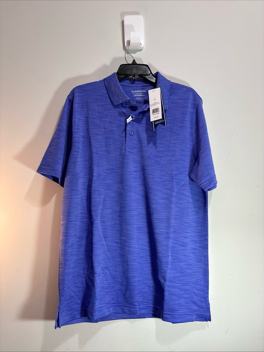 Saddlebred NWT!! Men's Purple Moisture Wick Polo Shirt. 1360